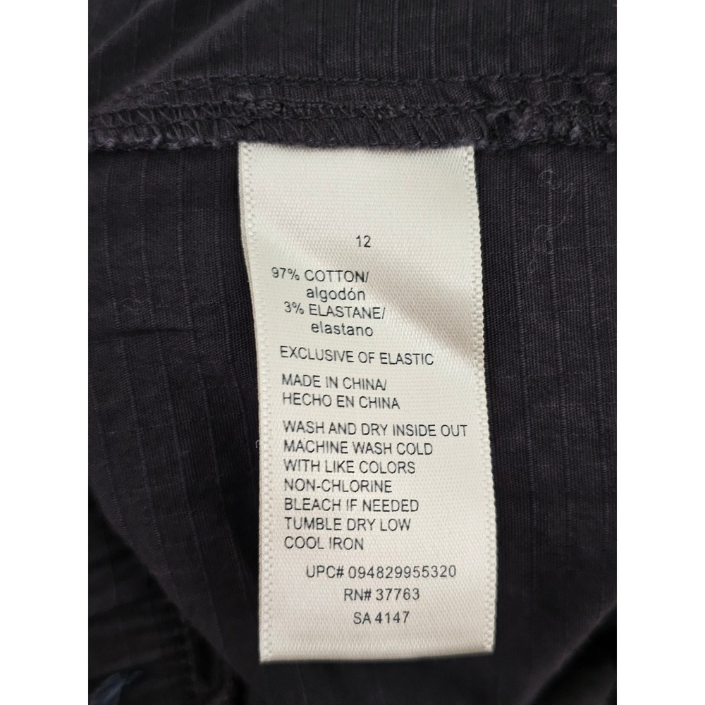 Rafaella Comfort Black Cargo Pants Womens 12 Ripstop Utility Drawstring Hem - Picture 3 of 7
